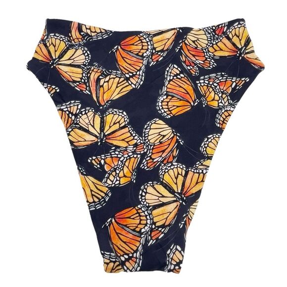 NWT Toluca Swim Cora Midi+ Bottom Monarch Black Orange Butterfly Size Small NEW - Picture 2 of 9